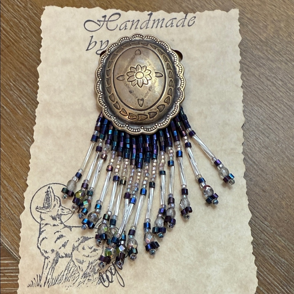 Handmade Beaded Fringe pin
